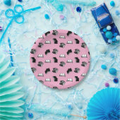 Pink Modern buchhalterisch Bibliophile Buchmuster Pappteller (Party)
