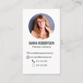 Pink Modern Business Photo QR Code Business Card Visitenkarte (Vorderseite)