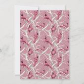 Pink Modern Christmas Kardinal Bird Baby Dusche Einladung (Rückseite)