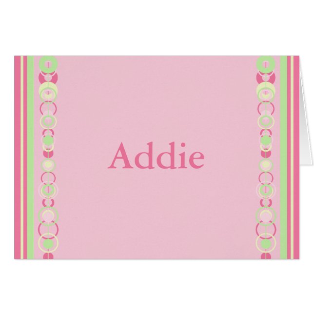 Pink Modern Circles Card (Vorderseite (Horizontal))