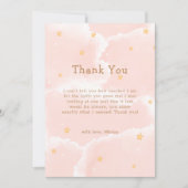 Pink Modern Cloud Nine Stars Girl Babydusche Dankeskarte (Vorderseite)
