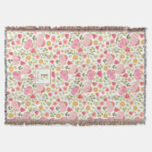 pink modern Custom Name MonogramThrow Blanket Decke (Vorderseite)