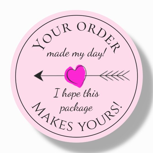 Pink Modern Customer Order Danke Labels Runder Aufkleber
