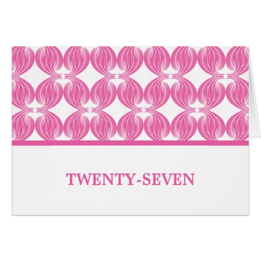 Pink Modern Deko Tischnummer Card (Vorderseite (Horizontal))
