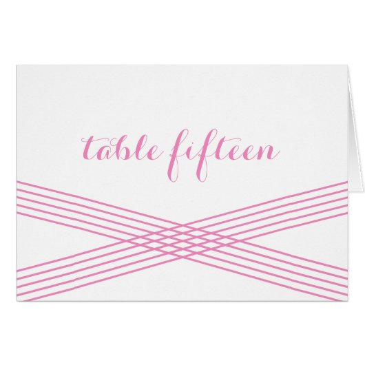 Pink Modern Deko Tischnummer Card (Vorderseite (Horizontal))