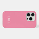 Pink Modern Double Layer Simple Initial Monogram iPhone Hülle (Rückseite (Horizontal))