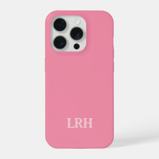 Pink Modern Double Layer Simple Initial Monogram  iPhone 15 Pro Hülle