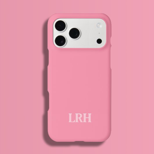 Pink Modern Double Layer Simple Initial Monogram iPhone Hülle