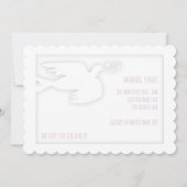 Pink Modern Dove Baby Custom Celebration of Life Einladung (Rückseite)