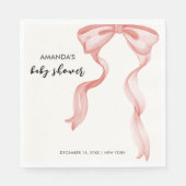 Pink Modern Elegante Bow Girl Babydusche Serviette (Vorderseite)