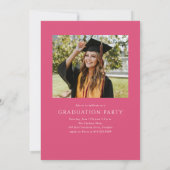 Pink Modern Elegante Script Foto Graduation Party Einladung (Rückseite)