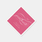 Pink Modern Elegante Script Graduation Party Serviette (Ecke)