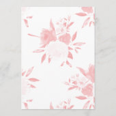 Pink Modern Floral Watercolor Babydusche Einladung (Rückseite)