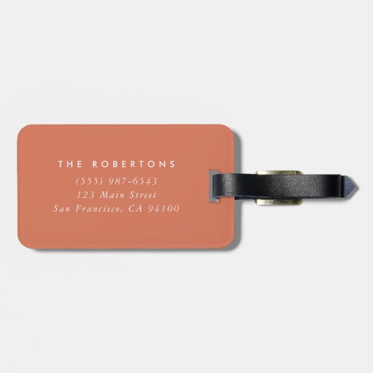 Pink Modern Fringe Gepäckanhänger (Rückseite horizontal)