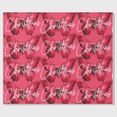 Pink Modern Frohe Weihnachtsbutterfly Geschenkpapier (Flach)