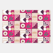 Pink Modern Geometric Christmas Geschenkpapier Set (Vorderseite 3)