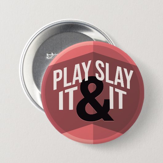 Pink Modern Geometric Phrase Play Board Games Button (Vorne & Hinten)