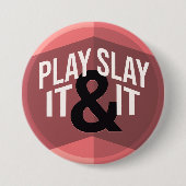 Pink Modern Geometric Phrase Play Board Games Button (Vorderseite)