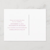 Pink Modern geschnitten Save the Date Postkarte (Rückseite)