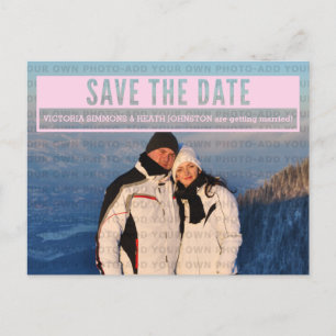 Pink Modern geschnitten Save the Date Postkarte