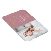 Pink Modern Girl First Heilige Kommunion Foto Magnet (Rechte Seite)