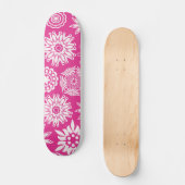 Pink Modern Girly Abstrakt Trendy Cool Floral Skateboard (Vorderseite)