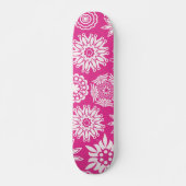 Pink Modern Girly Abstrakt Trendy Cool Floral Skateboard (Vorne)