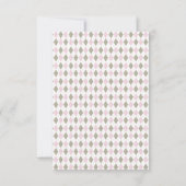 Pink Modern Golf Baby Dusche Dankeskarte (Rückseite)