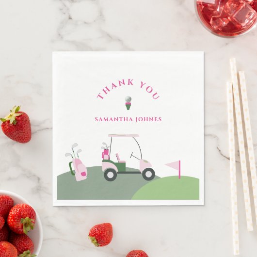 Pink Modern Golf Baby Dusche Serviette (Beispiel)