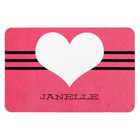 Pink Modern Heart Flexi Magnet (Horizontal)