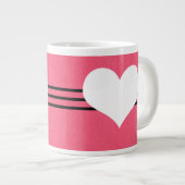 Pink Modern Heart Jumbo Tasse (Vorderseite Rechts)