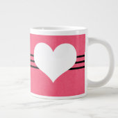 Pink Modern Heart Jumbo Tasse (Rechts)
