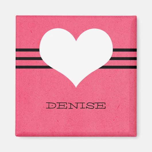 Pink Modern Heart Magnet (Vorne)