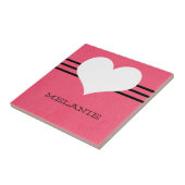 Pink Modern Heart Tile Fliese (Seite)