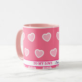 Pink Modern Heart Valentinstag Collection Tasse (Vorderseite Links)