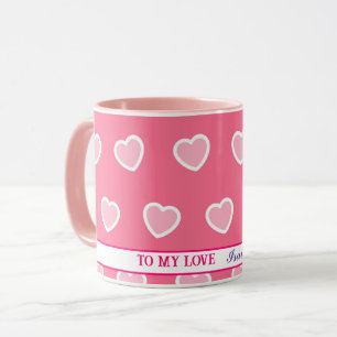 Pink Modern Heart Valentinstag Collection Tasse