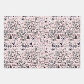 Pink Modern Holiday Wrapping Paper Geschenkpapier Set (Vorderseite 3)
