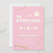 Pink Modern Kawaii Bao Dumpling Baby Shower  Einladung (Vorderseite)