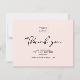 Pink | Modern Letters Business Dankeschön Card Dankeskarte