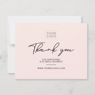 Pink   Modern Letters Business Dankeschön Card Dankeskarte