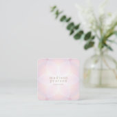Pink Modern Lotus Mandala Blume Energy Healer Quadratische Visitenkarte (Stehend Vorderseite)