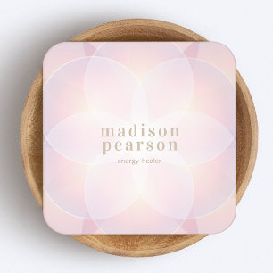 Pink Modern Lotus Mandala Blume Energy Healer Quadratische Visitenkarte