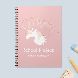 Pink Modern Magical Unicorn Kinder Notizblock