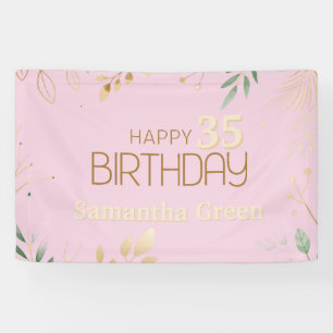 pink modern minimalelegant einfach 35. Geburtstag Banner