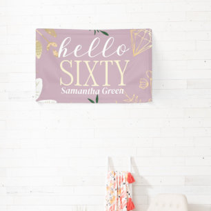 pink modern minimalelegant einfache 60. Geburtstag Banner