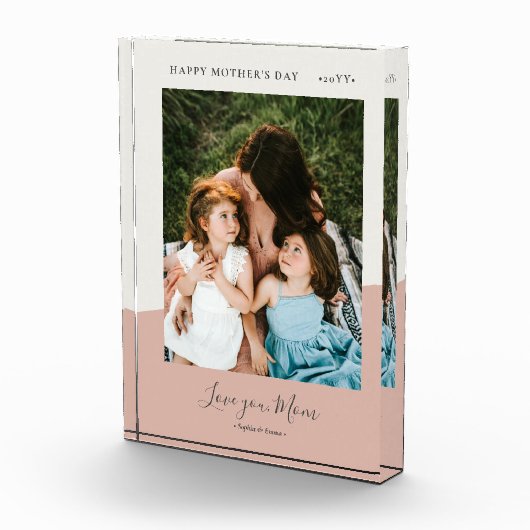 Pink Modern Mother's Day Foto Geschenke (Rechts)