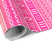Pink Modern Mudcloth Tribal Wrapping Paper Geschenkpapier (Rolleneckpunkt)
