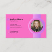 Pink Modern Nail Tech Visitenkarte (Vorderseite)
