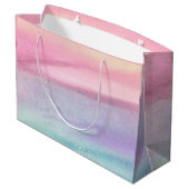 Pink Modern Pastell Große Geschenktüte (Rückseite Schrägansicht)