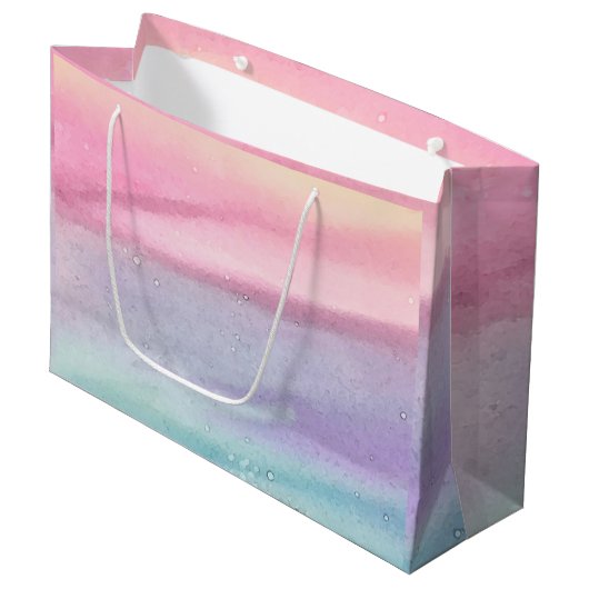 Pink Modern Pastell Große Geschenktüte (Vorderseite Schrägansicht)